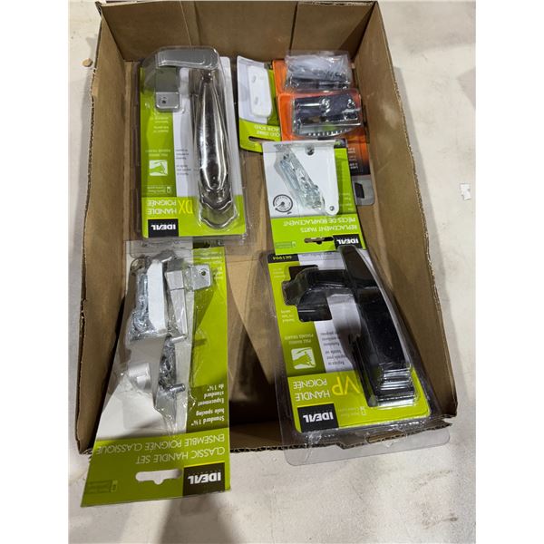 Handle sets in replacement parts for screen doors