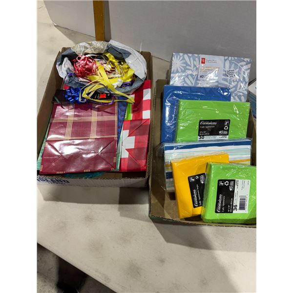 Napkins and gift bags