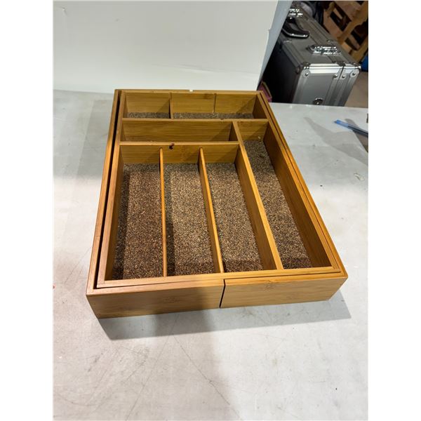 Adjustable bamboo tray