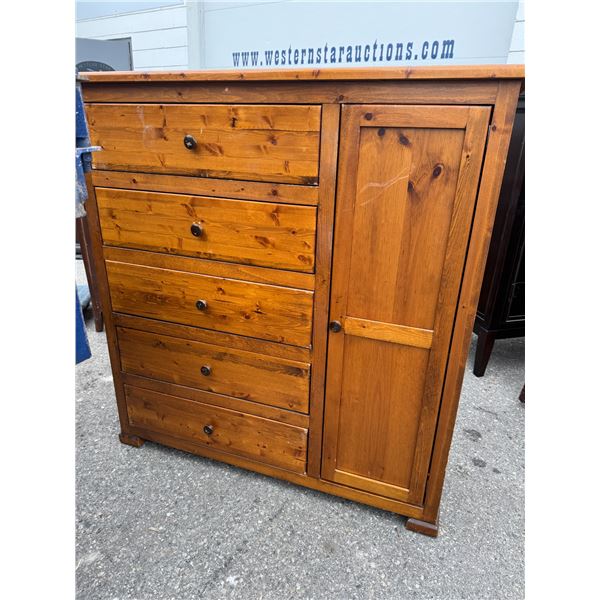 Dresser with side shelf built in measures 51 inches and 1/2" x 53" tall