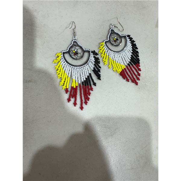 FN handcrafted beaded Dreamcatcher earrings