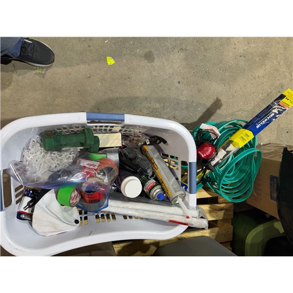 Miscellaneous lot, weights, butane, gas, and other items