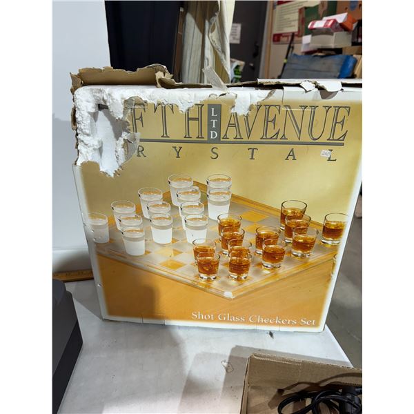 Shot glass checker set