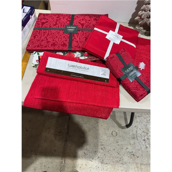 Ralph Lauren, and other napkins and table runners