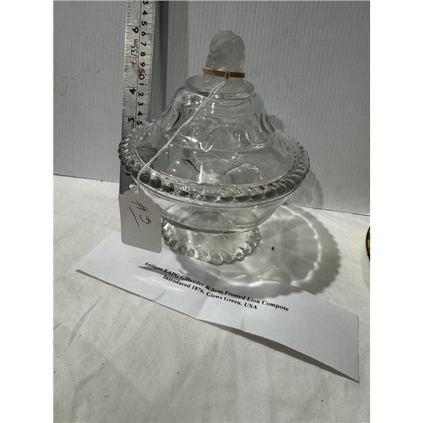 Antique EAPG compote Glows green under UV light