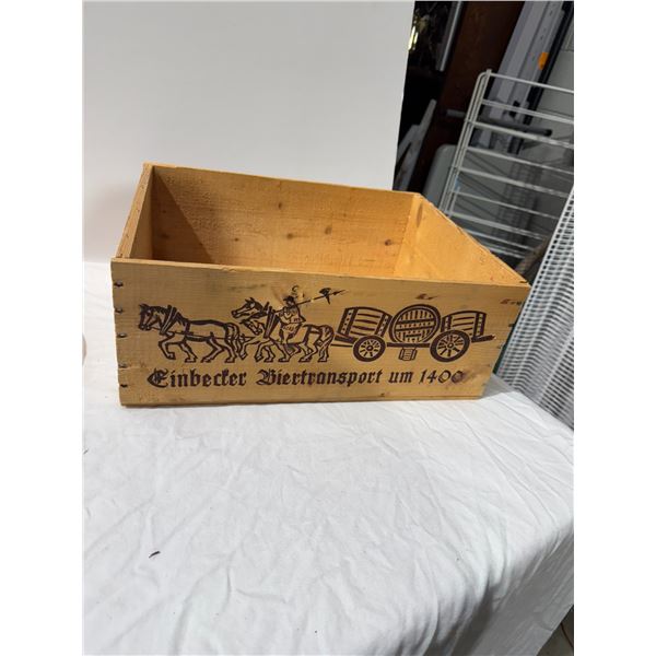 Vintage German wooden beer box