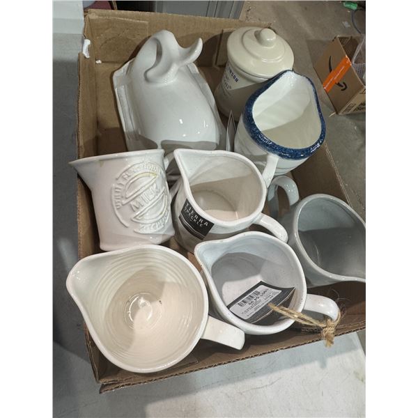 Butter, dish, cream, pictures, and lidded container