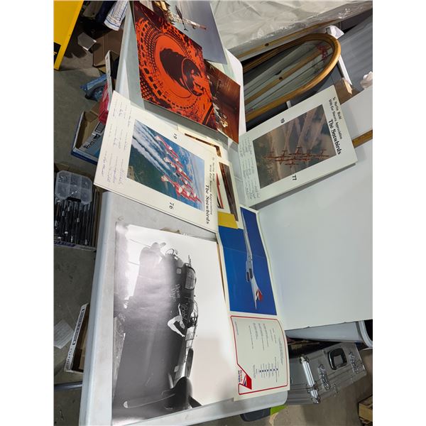 1976 snowbirds signed 1977 snowbirds and other aviation pictures, etc.