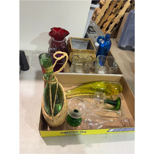 Vases and glassware