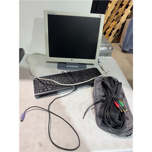 LG flatron L1715S monitor keyboard and cords