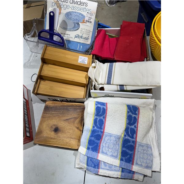 Table, linens, organizers, etc.