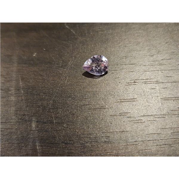 1ct Double Checker Pear Loose Purple Amethyst gemstone