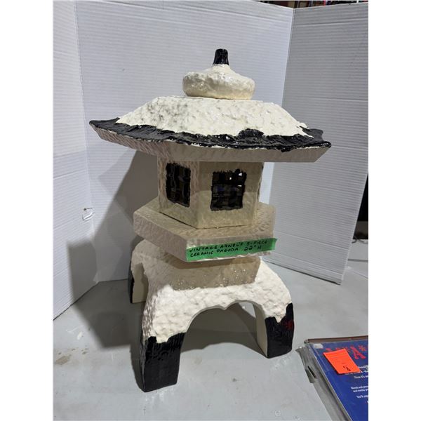 Vintage ARNEL's five piece ceramic pagoda 22 inches tall