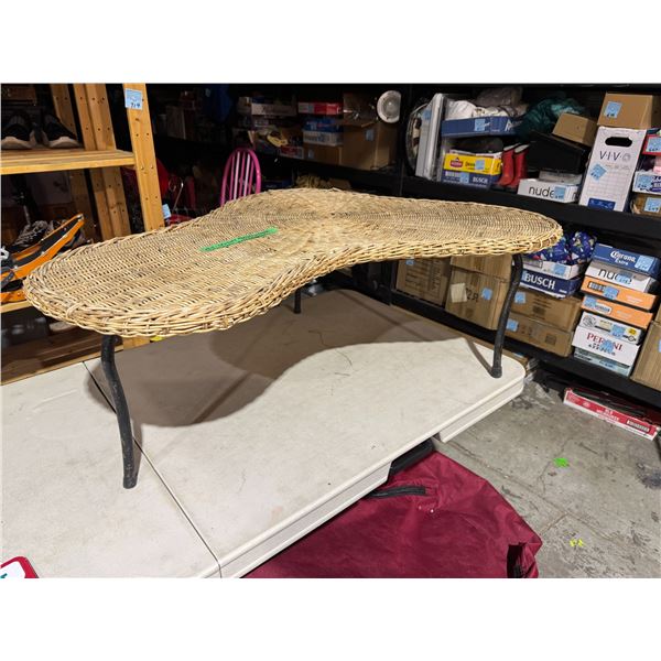 Mid-century French wicker "amoeba" Coffee Table