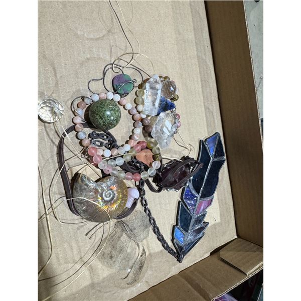 Assorted stones and jewelry