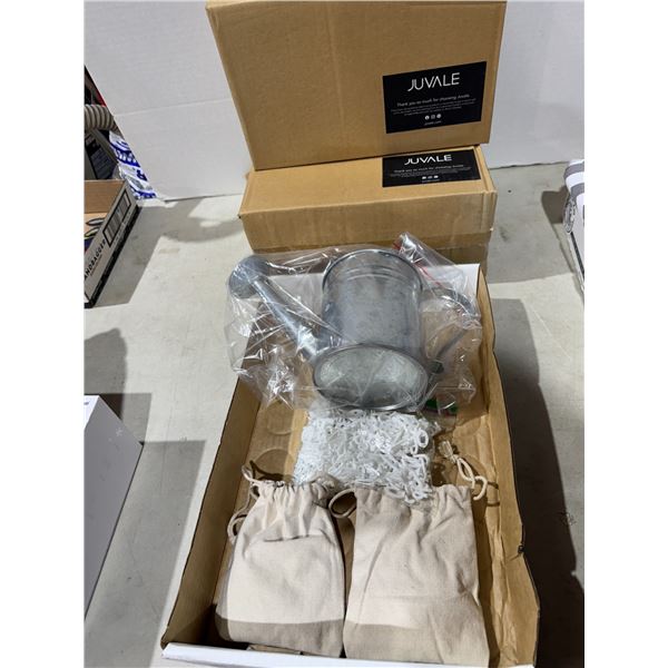 Watering cans and other items, letters, etc.