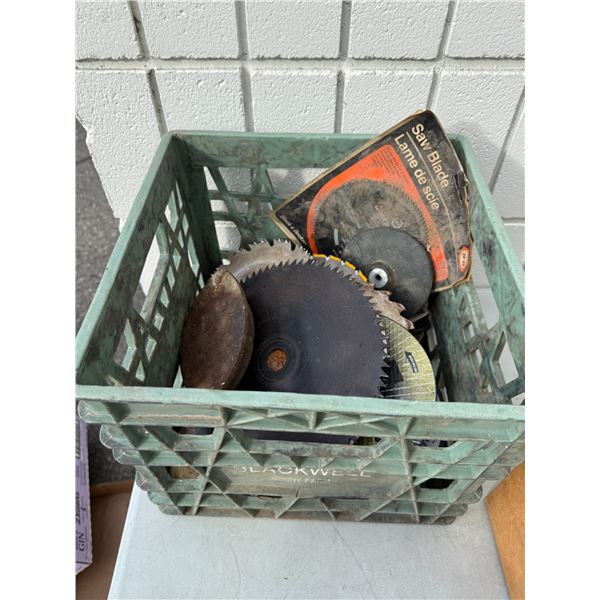 Saw blades in an antique iron