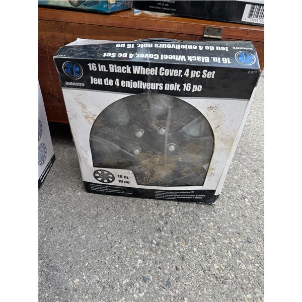 16 inch black wheel cover four piece set