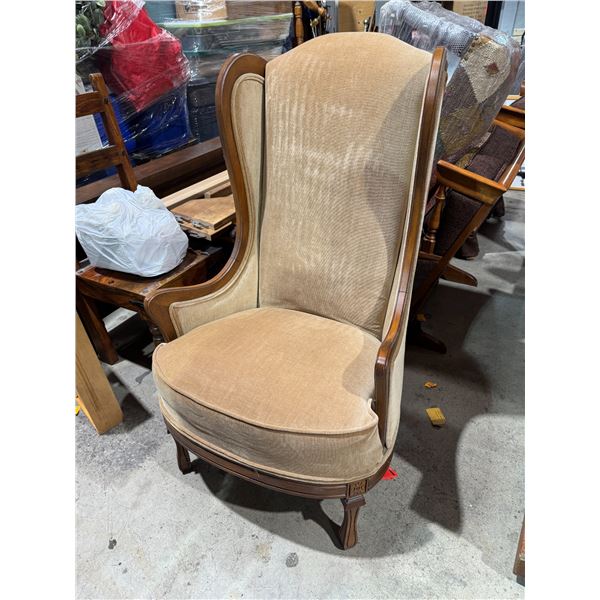 Wing back Vintage chair 45 inches tall by 27 inches wide by 24 inches deep