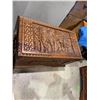 Image 3 : Carved African themed chest measures 35" x 19 1/4" x 18 1/2"
