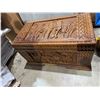 Image 4 : Carved African themed chest measures 35" x 19 1/4" x 18 1/2"
