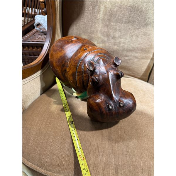 Solid carved  hippo
