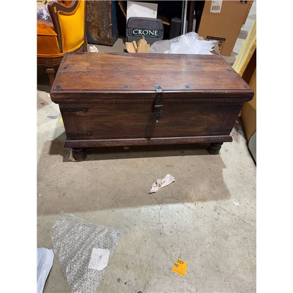 Storage chest measures 35 1/2 inches long 17 inches deep 18 inches tall