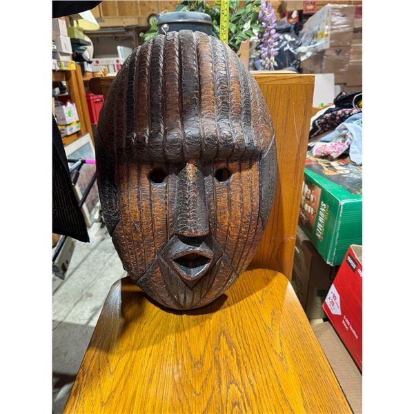 Carved mask 19" tall