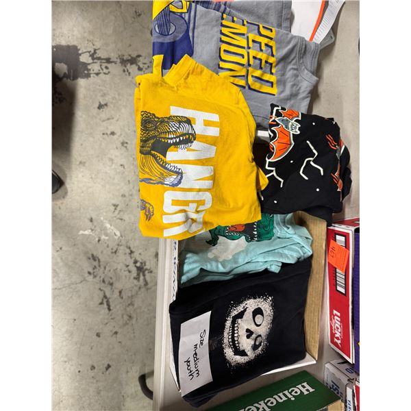 Youth size medium T-shirts, and sweatpants