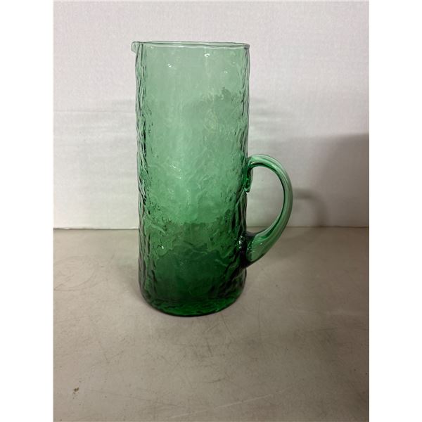 Vintage textured green art glass picture 10 1/2 inches