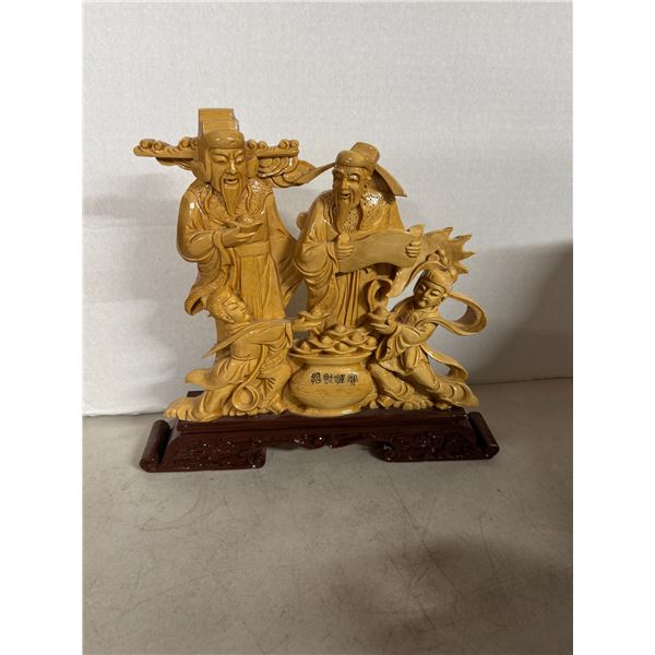 Carved boxwood SANXING sculpture 11 inches