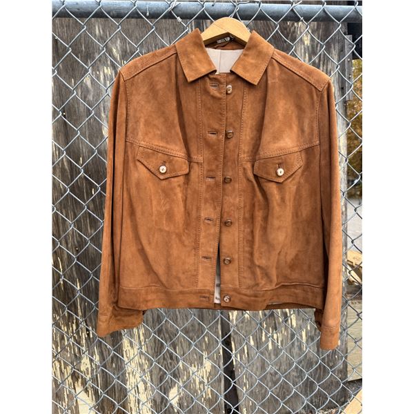 Suede coat size not shown