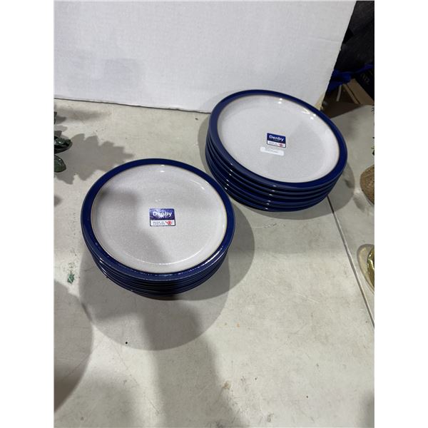 Denby, dinner plates, and side plates made in England