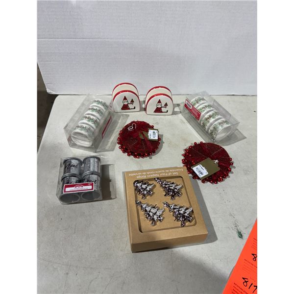 Napkin rings and coasters and napkin holders