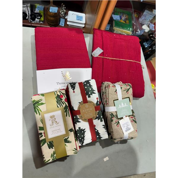 Table cloths and napkins