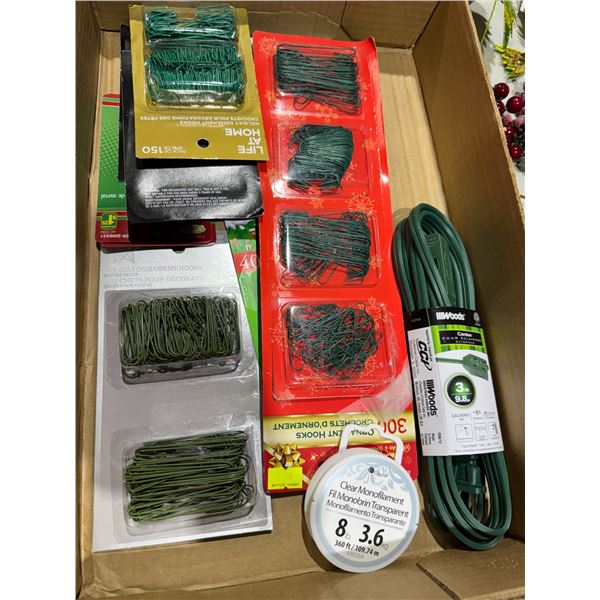 Ornament hooks and extension cord M saw