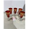 Image 1 : Venetian Ruby, and gold liquor glasses