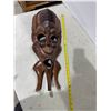 Image 1 : hand-carved wooden tribal African art face wall mask.