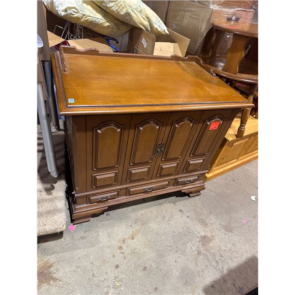 Maple cabinet on wheels