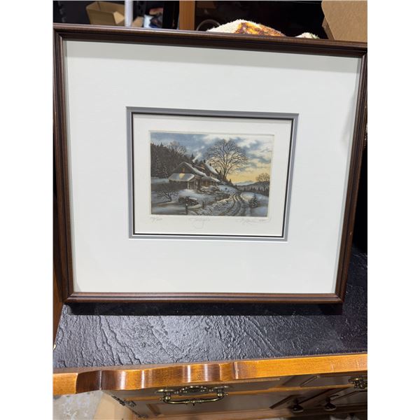 Twilight etching with certificate of authenticity