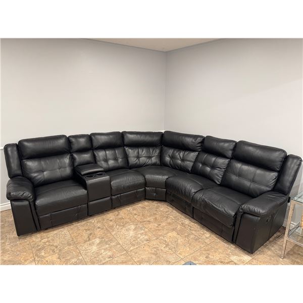 Leather sectional 103" x 111"