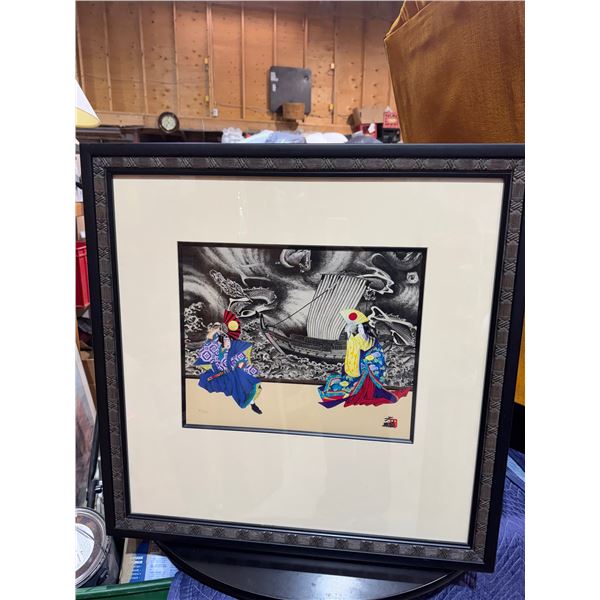 HISASHI OTSUKA DANCE OF BUSHIDO signed in block print 363/650   16"x13"