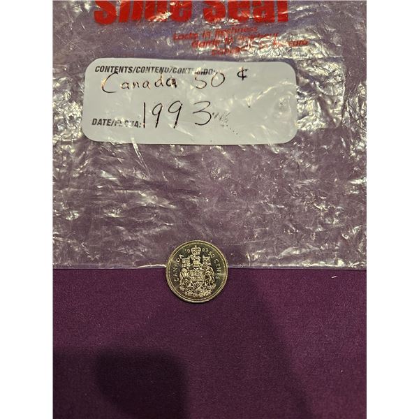 1993 Canadian 50cent coin