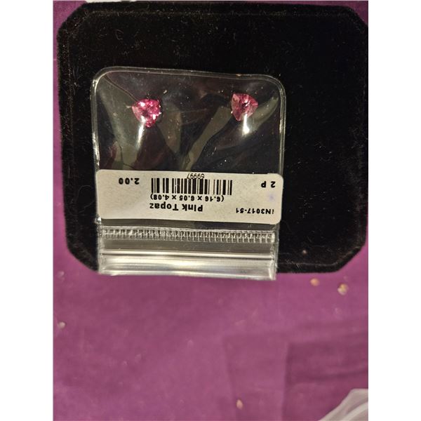 2 pink topaz stones