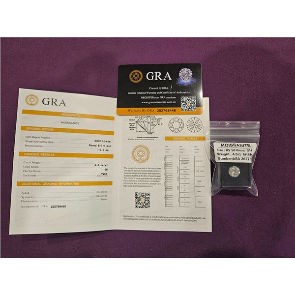 4.0ct Moissanite stone