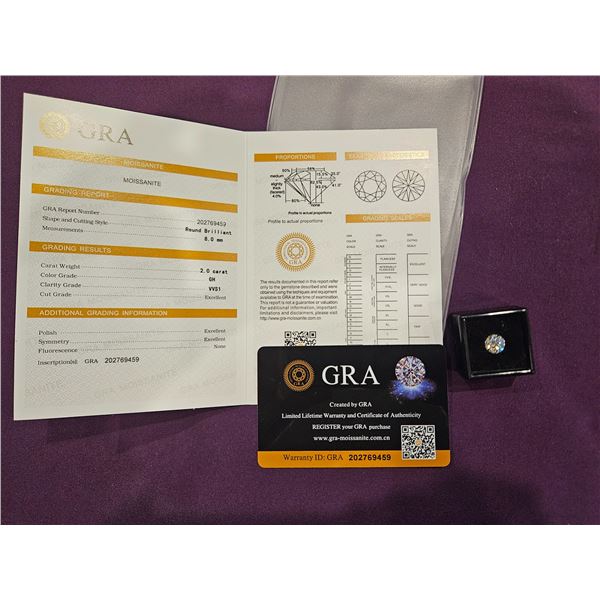 2.0ct Moissanite stone