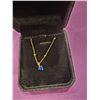 Image 1 : 0.5ct heart cut lab-created blue sapphire necklace