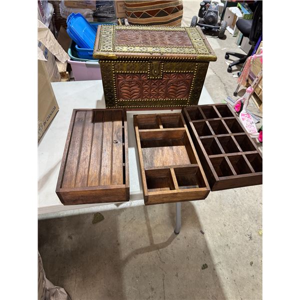 Chest with Storage insert measures 19 1/2" x 12" x 11 1/2" tall