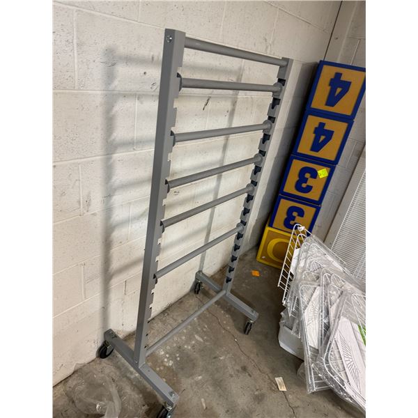 Rolling ladder rack adjustable