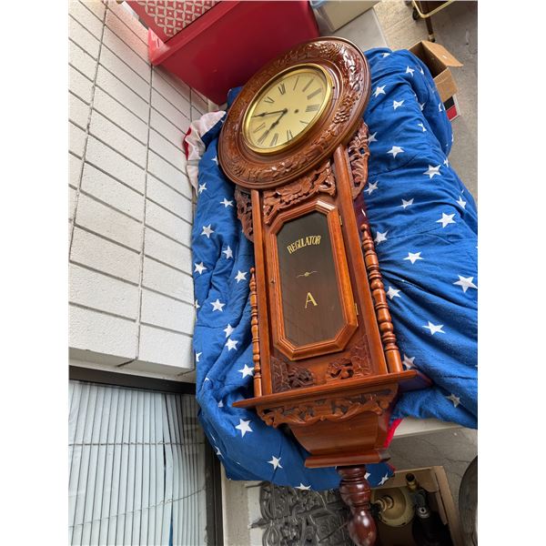 Regulator clock with key approximately 57 inches tall